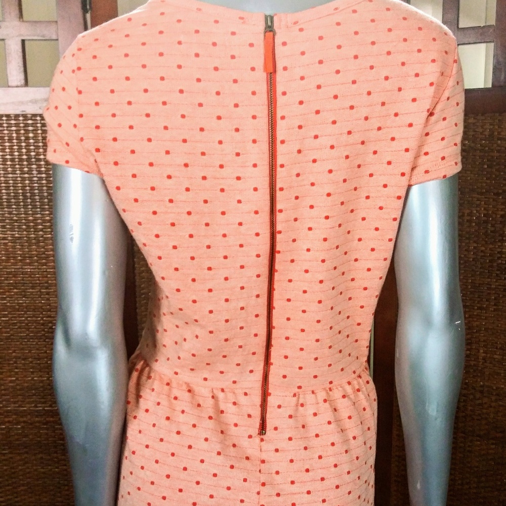 🎀MAISON JULES ORANGE POLKA DOT SHORT SLEEVE DRESS - Picture 4 of 6